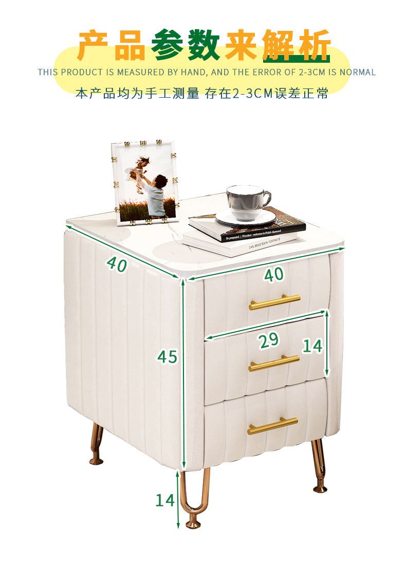 European Style Bedside Table Shelf Simple Modern Light Luxury Bedside