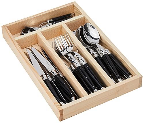 24 Piece Everyday Flatware Set With Handles In a Tray