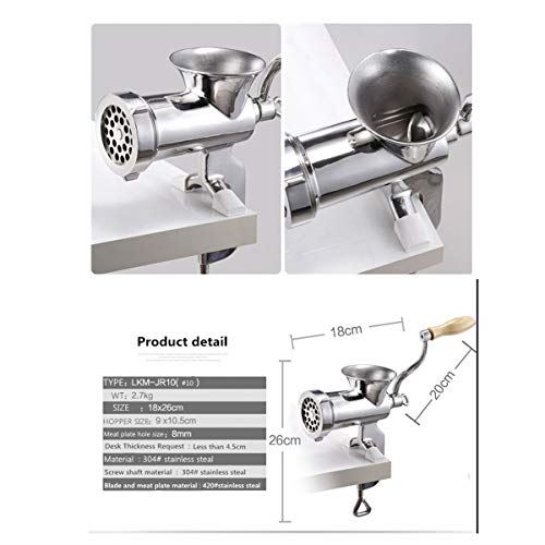 Heavy Duty Manual Meat Grinder #10 Clamp-on Hand Grinder