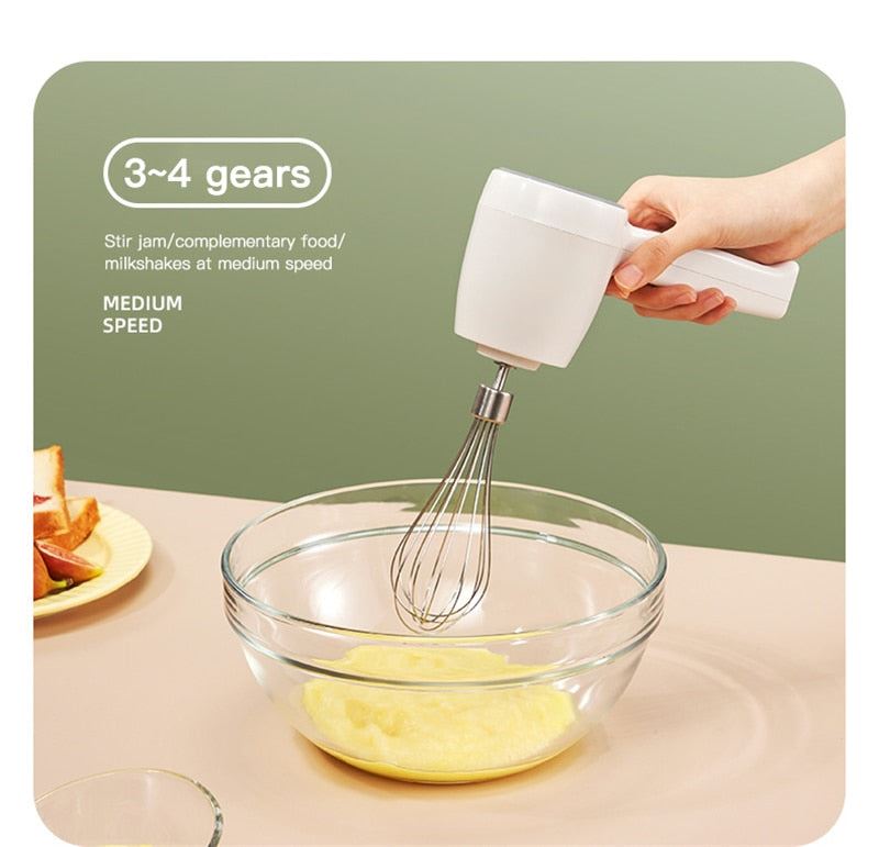 Electric Whisk USB Egg Beater Automatic Whip Whisk Cream Cake Mixer
