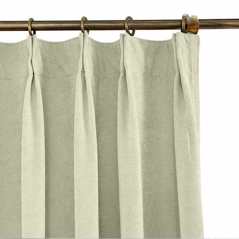 Polyester Cotton Drapery With Blackout Lining Pinch Pleat Curtain Kantee