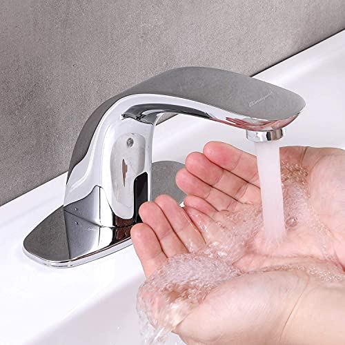 Bathroom Sink Faucet with Hole Cover Plate, Chrome Vanity Faucets, Hands