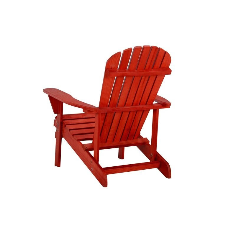 W Unlimited Earth Wooden Patio Adirondack Chair with End Table in Red