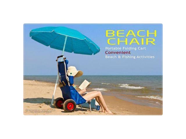 Blue Folding Beach Fishing Chair Cart