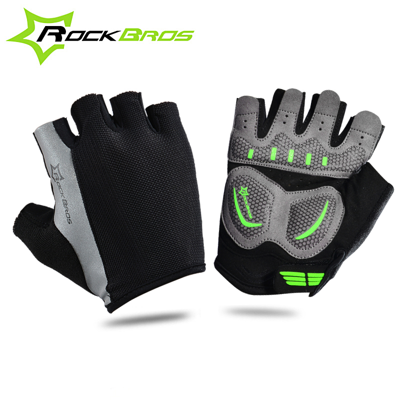 ROCKBROS MTB Men Short Half Finger Bicycle Breathable Anti-shock Outdoor Sports Gloves Road Bike Cycling Riding Anti-slip Gloves
