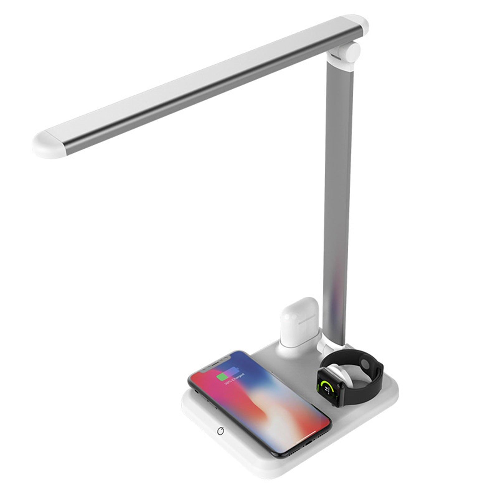 4 In 1 LED Desk Lamp Fast Wireless Charger Adjustable Angle Charging Table Bedside Night Light JA55