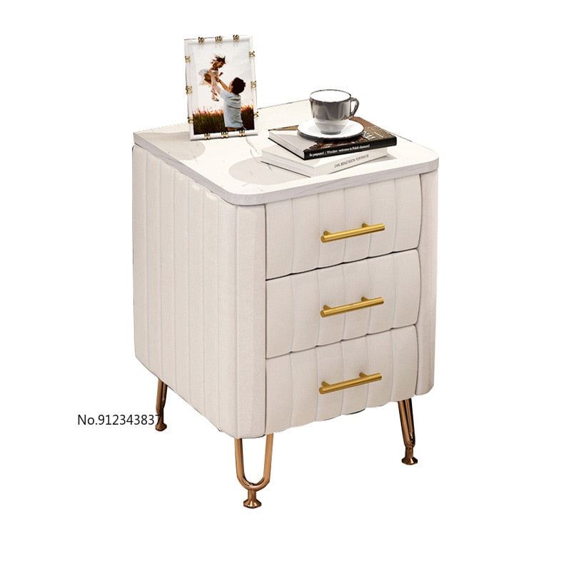 European Style Bedside Table Shelf Simple Modern Light Luxury Bedside
