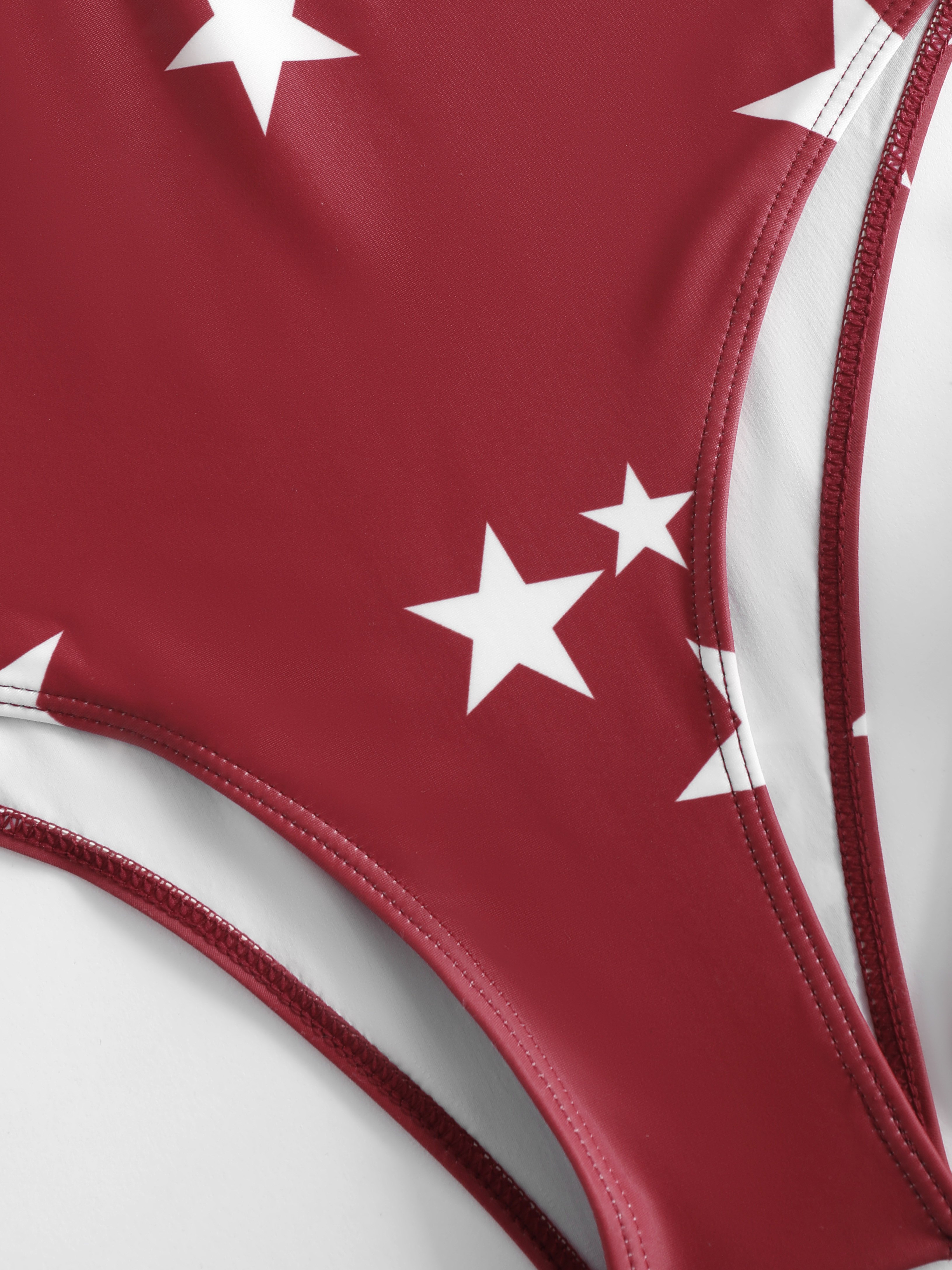 Star Graphic Half Zip One-Piece Swimsuit