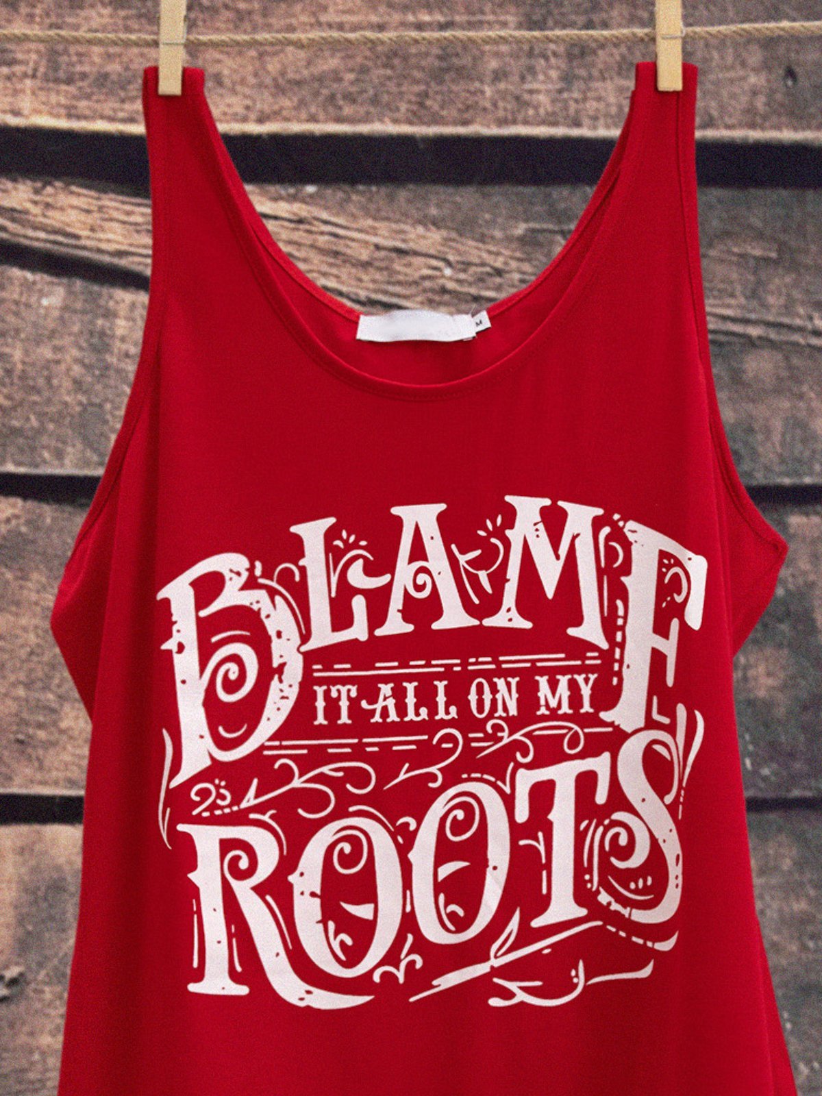 Red Casual Cotton Vests