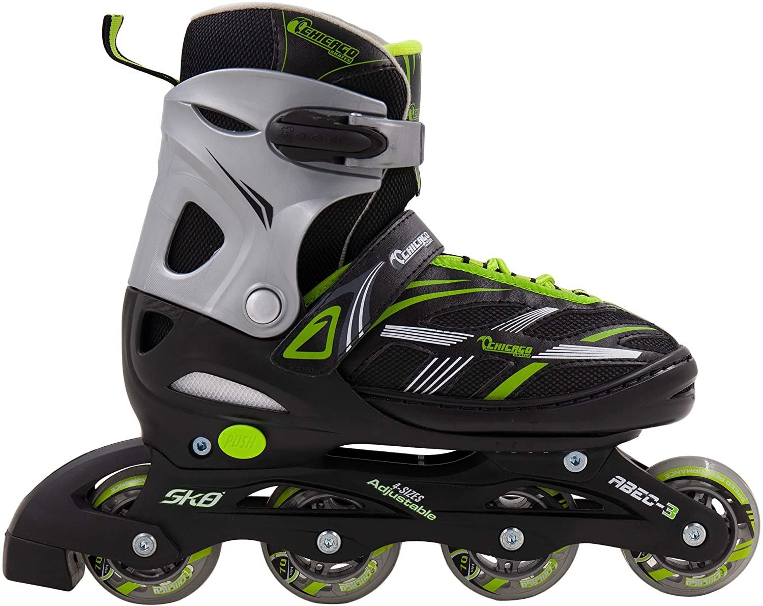 CHICAGO Skates Boys Blazer Adjustable in Line Skate, Purple, Large