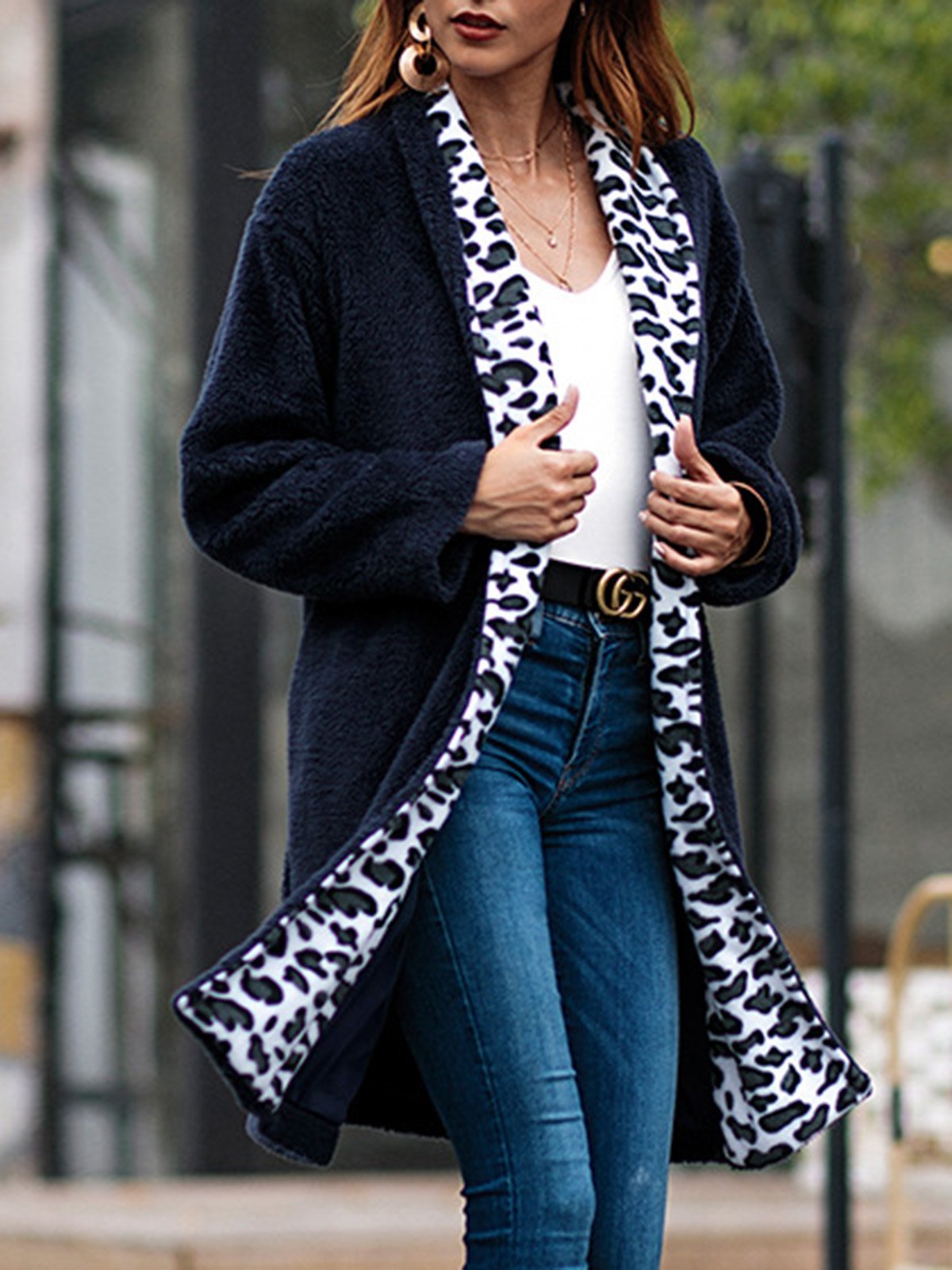 Wool Blend Paneled Elegant Teddy Bear Sherpa Coat for Women