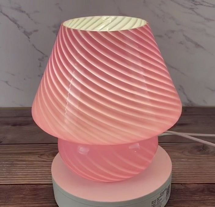 Glass Mushroom Table Lamp Living Room Bedroom Bedside Table Lamp
