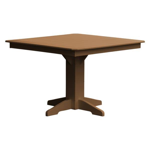 Recycled Plastic Square Dining Table 44x22 / Cedar
