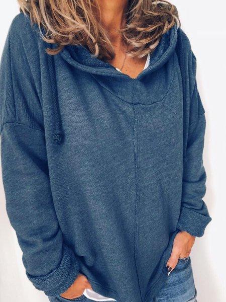 Solid Casual Cotton-Blend Shirts & Tops
