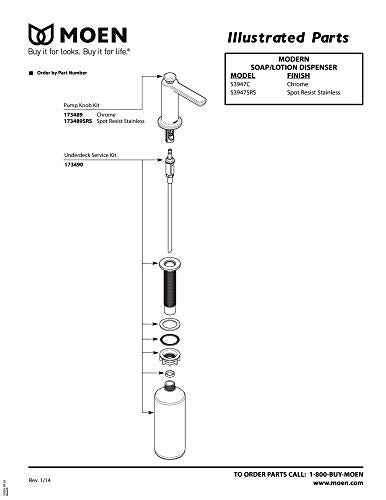 Moen S3947SRS Modern Deck Mounted Kitchen Soap Dispenser