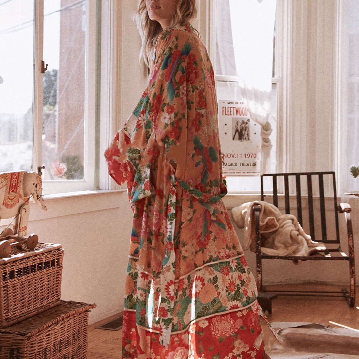 Bohemian Loose Flower Printing Cardigan Beachwear