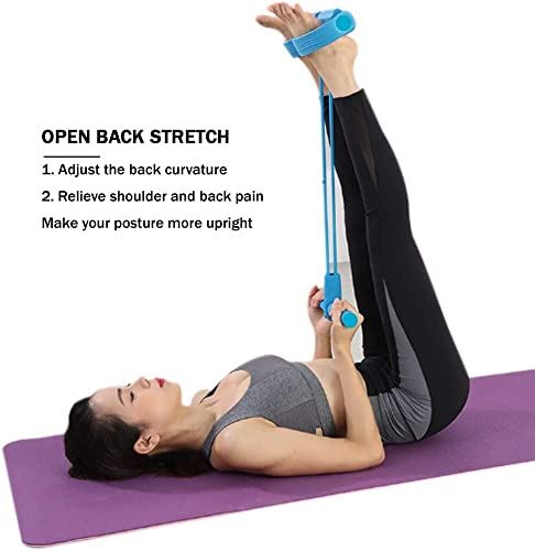 Pedal Resistance Band Sit up Bodybuilding Expander Elastic Pull Rope Fitness Equipment- Blue