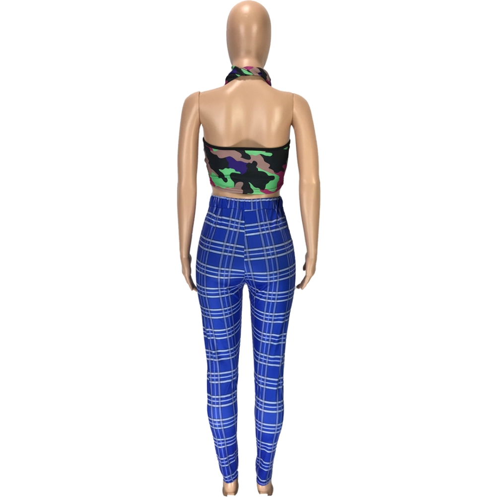 Casual African Plaid Zipper Trousers