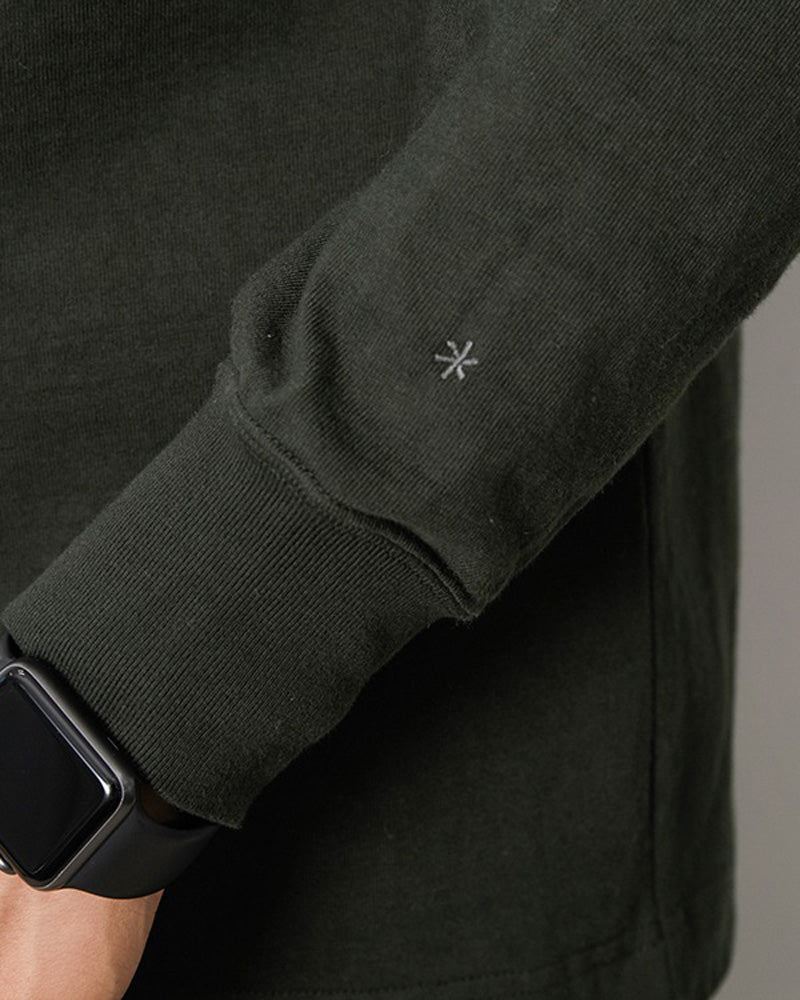 Heavy Cotton Garment Dyed Long Sleeve Mockneck