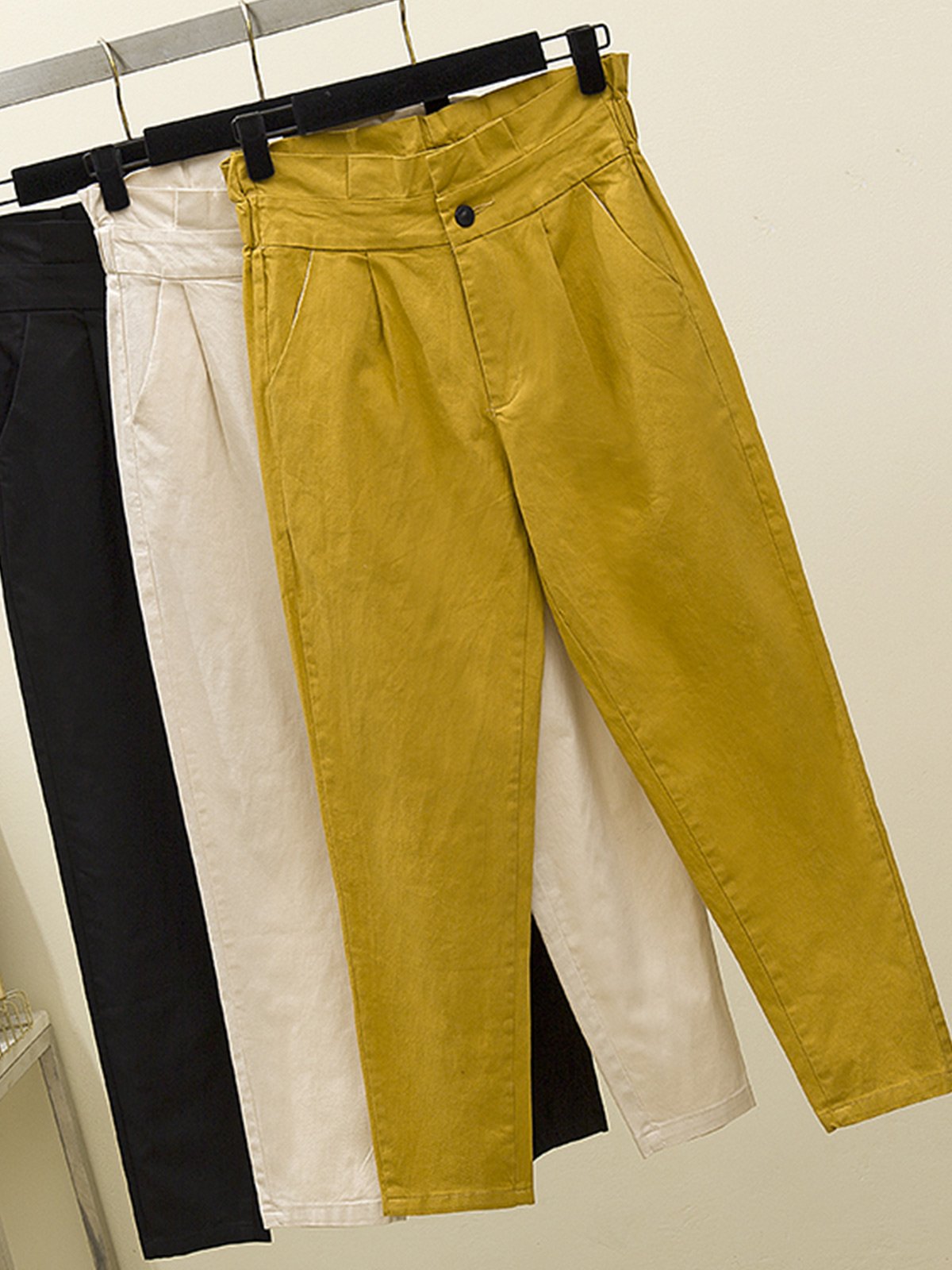 Plus Size Women Plain Casual Pants