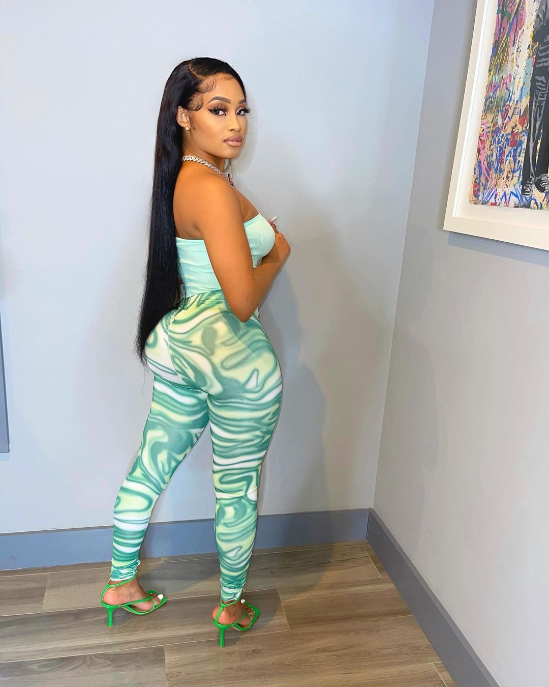 Womens digital printed leggings FFD1102