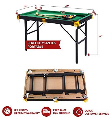 4-Foot Folding Billiard and Pool Table