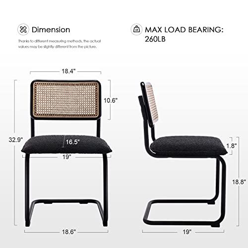 Mid-Century Modern Dining Chairs, Accent Rattan Kitchen Chairs