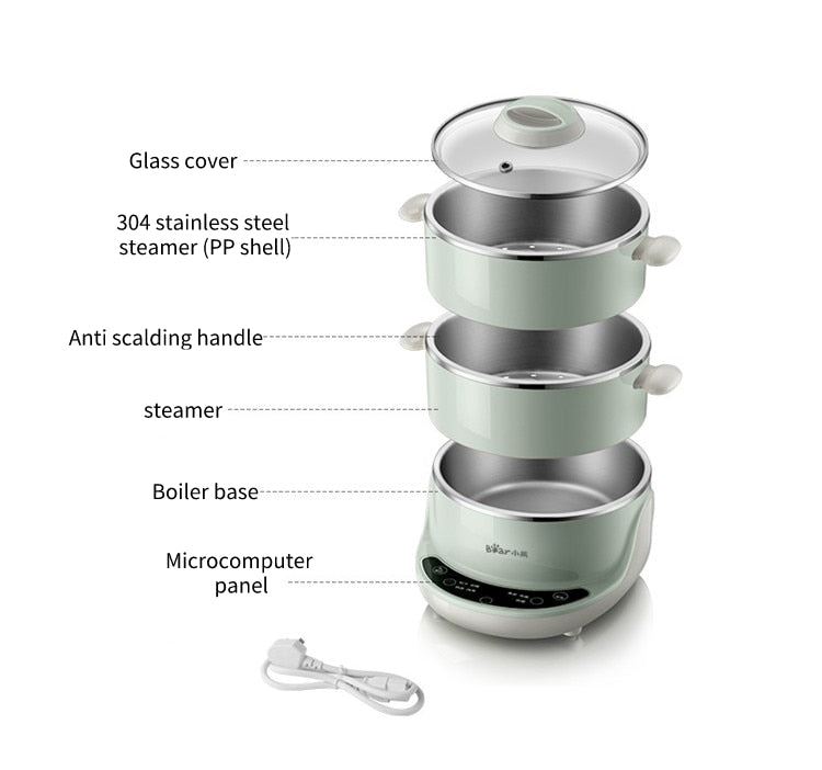 Little Bear MIUI 4L Electric Food Steamers Stainless 2 Layers Buffet Food Warmer