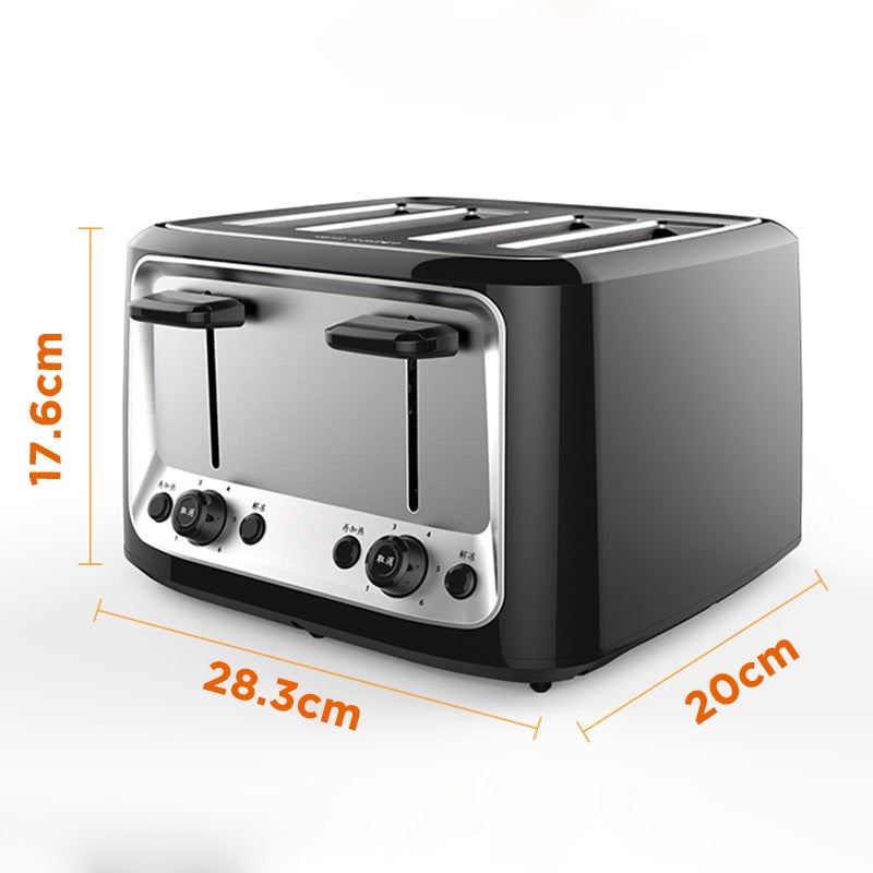 Stainless steel electric toaster household automatic baking bread maker breakfast machine