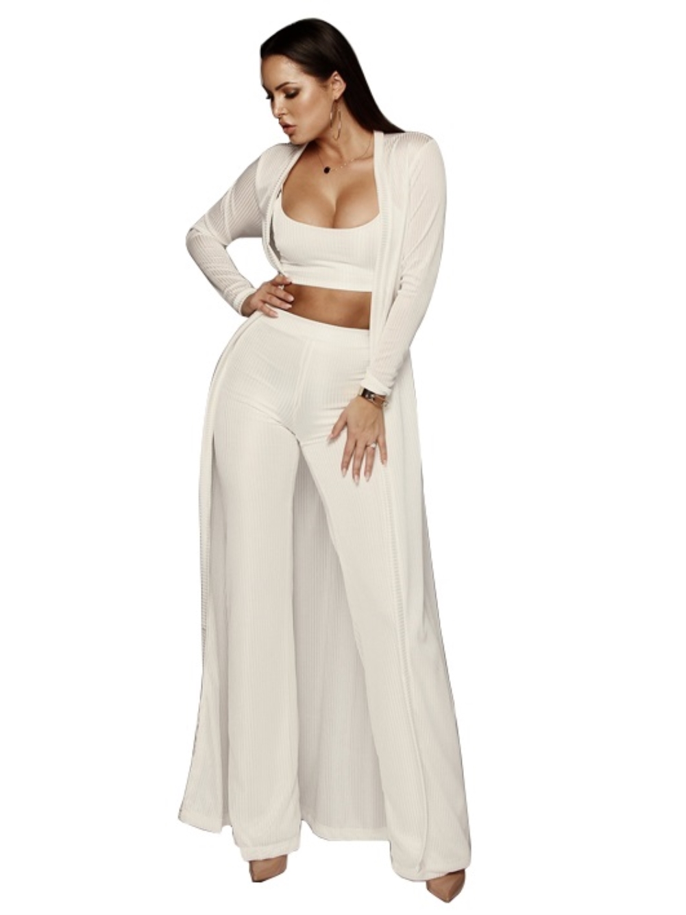 Matching 3PC Plain Pants Set