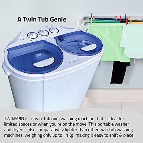 Tub Washing Machine w/Wash and Spin Cycle, Built-in Gravity Drain, 13lbs