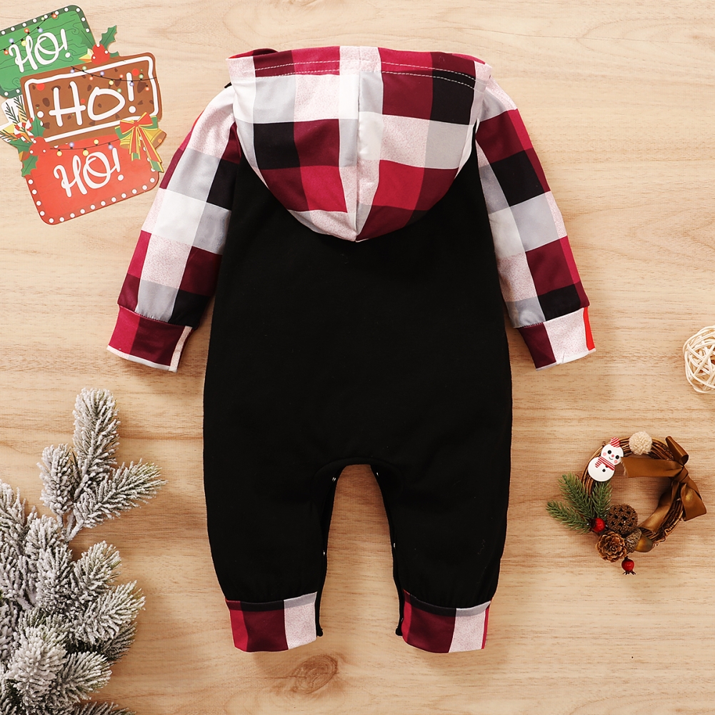 Baby Boy Autumn Plaid Hoodie Rompers