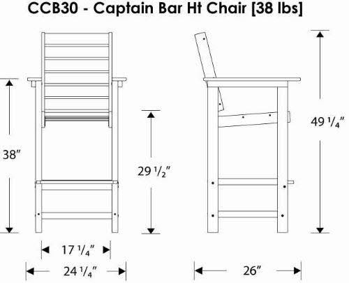 POLYWOOD Captain Bar Chair - White