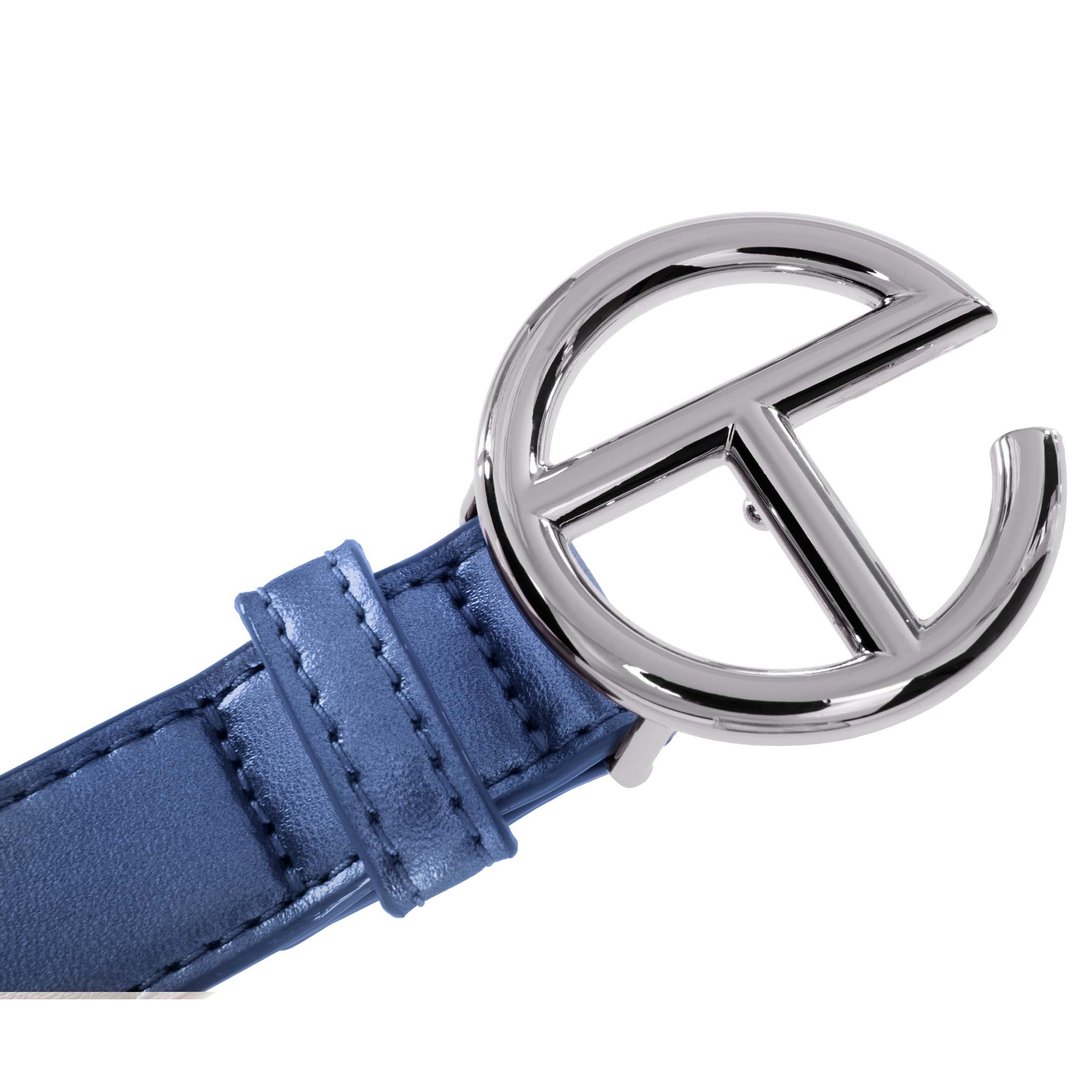 Logo Belt - Silver/Cobalt