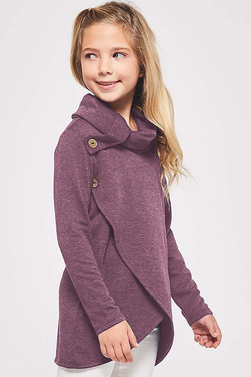 Red Toddler Little Girls Turtleneck Blouse Top