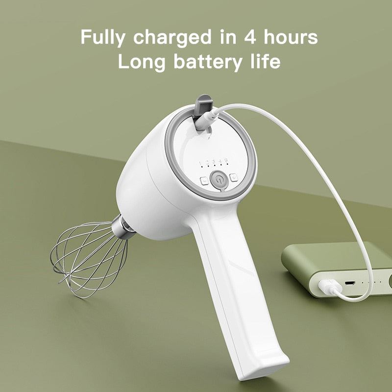 Electric Whisk USB Egg Beater Automatic Whip Whisk Cream Cake Mixer