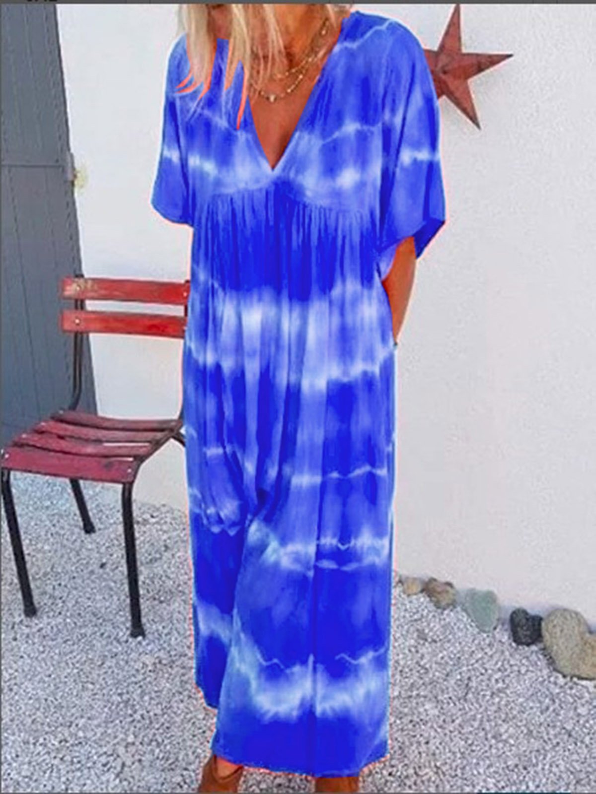 Casual Swing Patchwork Dresses