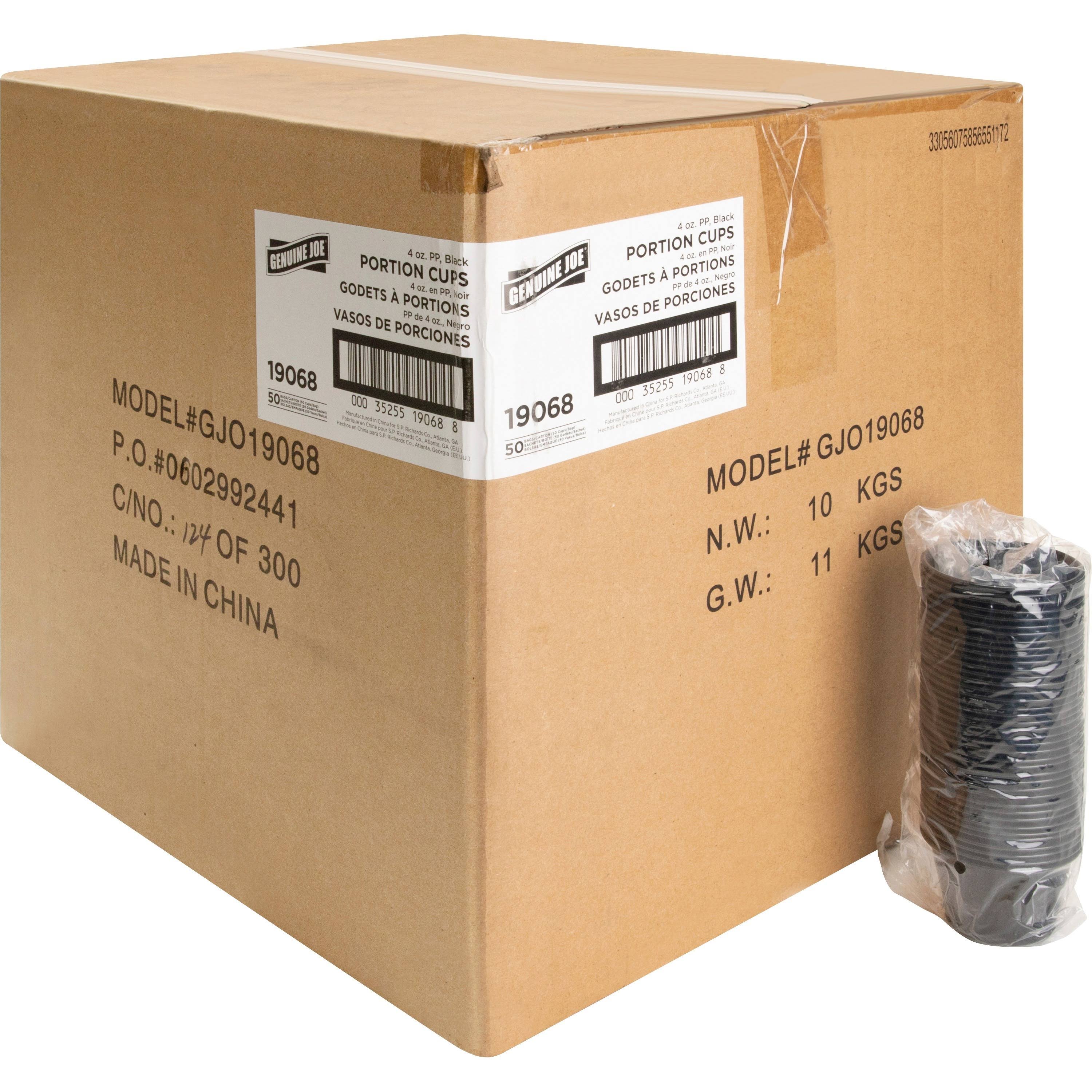 Genuine Joe 19068 Portion Cups, 4oz., 50BG/CT, Black - Case of 2,500