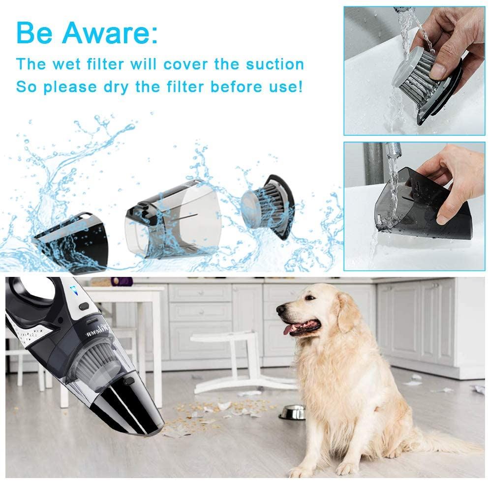 Handheld Vacuum, Hikeren 7Kpa Powerful Suction Wet & Dry Vacuum