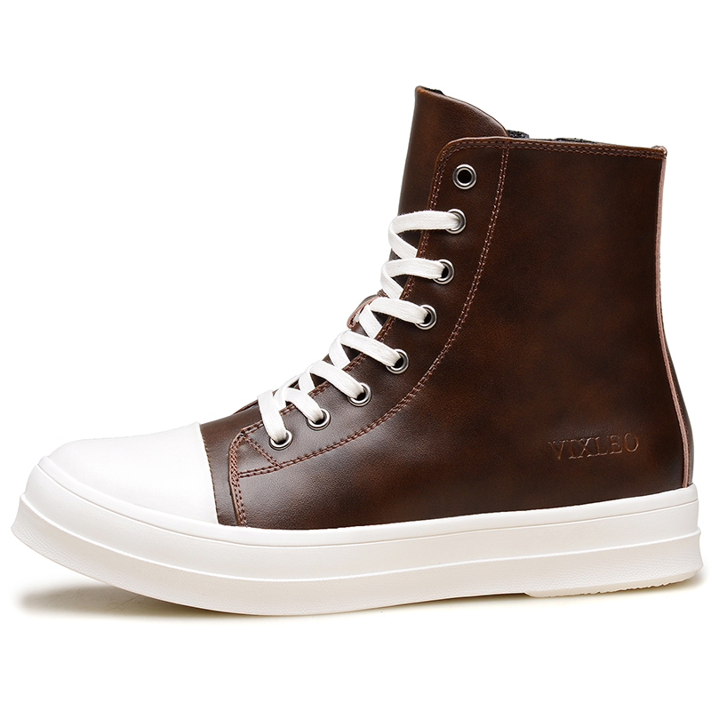 2017 New Men's Genuine Leather Breathable Skateboarding Shoes Male Classic Jogging Shoes Outdoor Sports Training Sneakers V1665