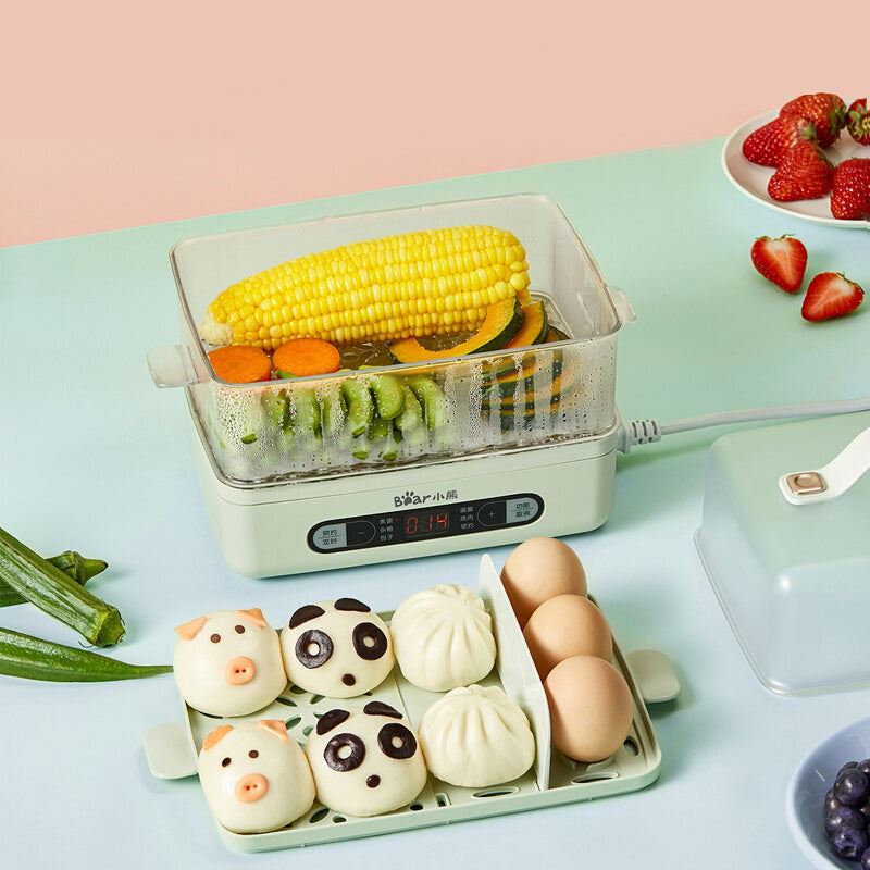 Pot Steamer Cooker Egg Boiler Home Breakfast Machine Double Layer Multifunction Timing Hot Pot Food Warmer