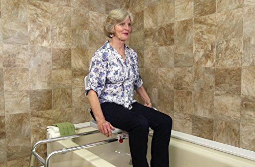 Bathtub Transfer Bench and Shower Chair (Reg) (77662). Swiveling and Sliding system