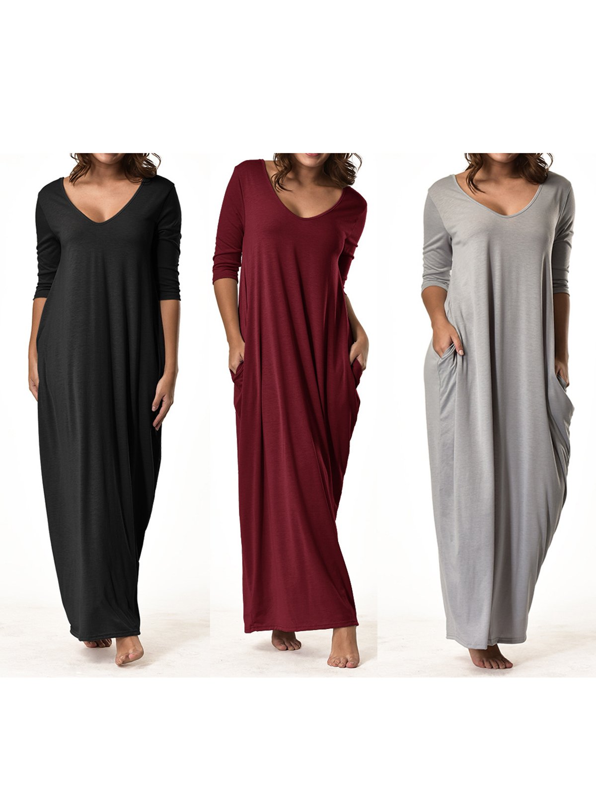 Solid Basic Crew Neck Paneled Casual Dress