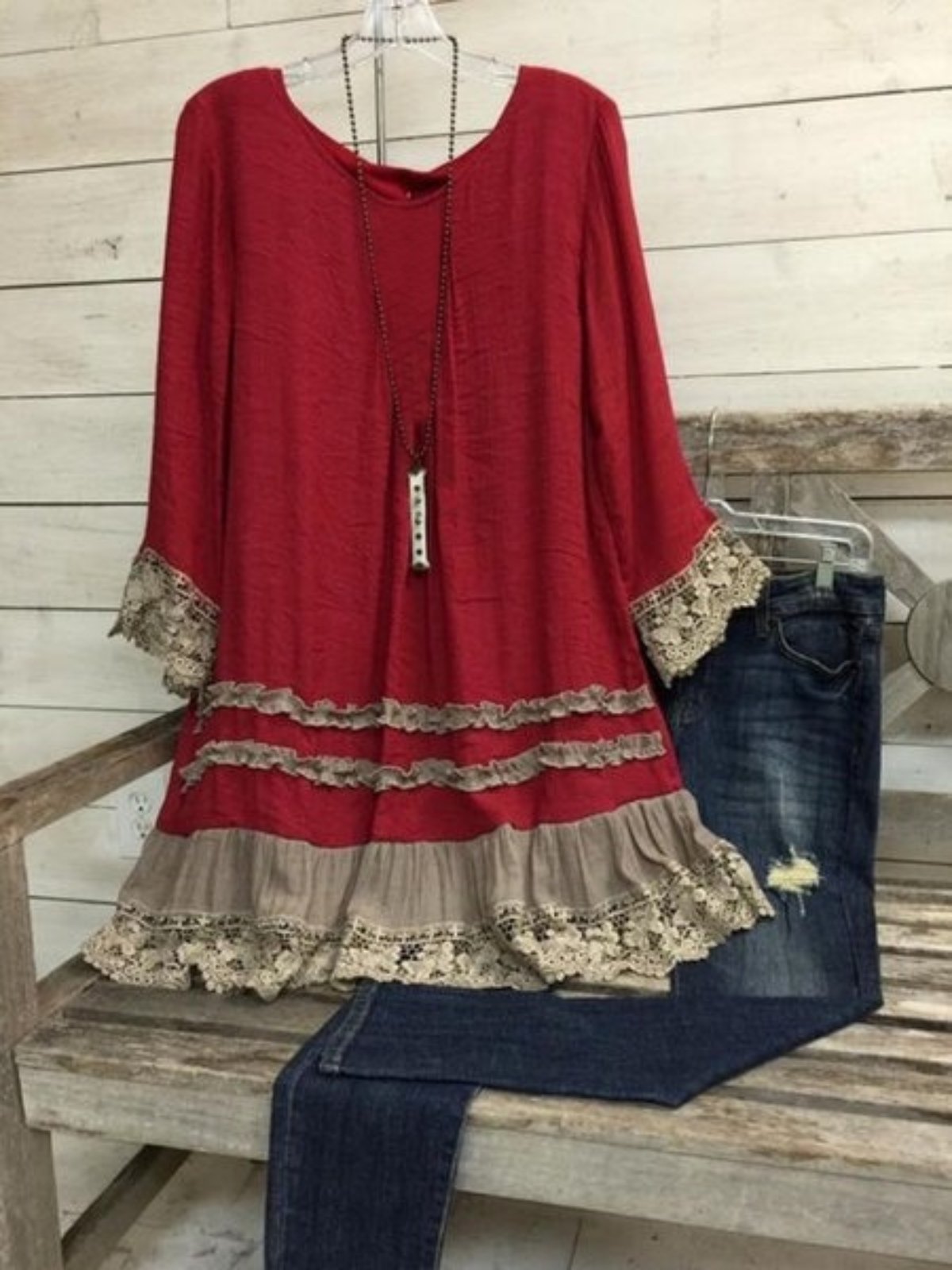 Casual Long Sleeve Round Neck Plus Size Tops