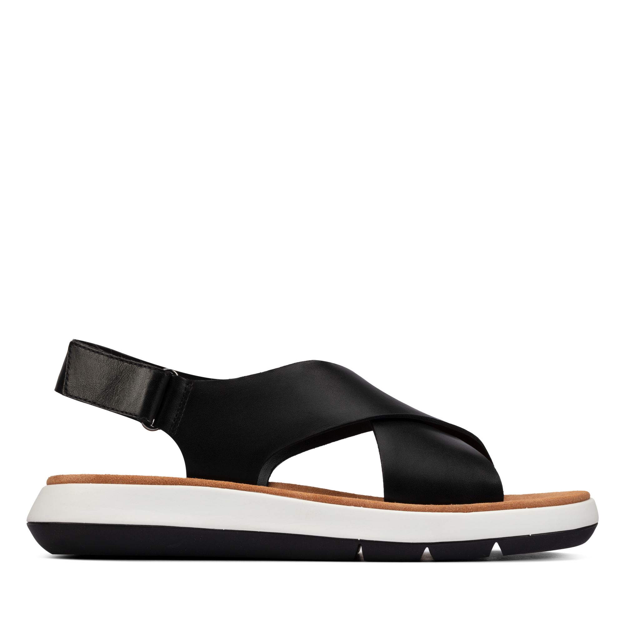 Women Sandals Jemsa Cross Black Leather