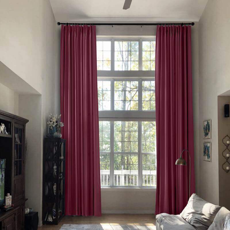 Pinch Pleat Extra Long Drapes Blackout Loft Farmhouse Curtains GRAPE