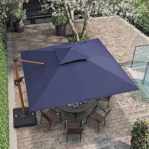 10�� Cantilever Square Umbrella �C Navy Blue