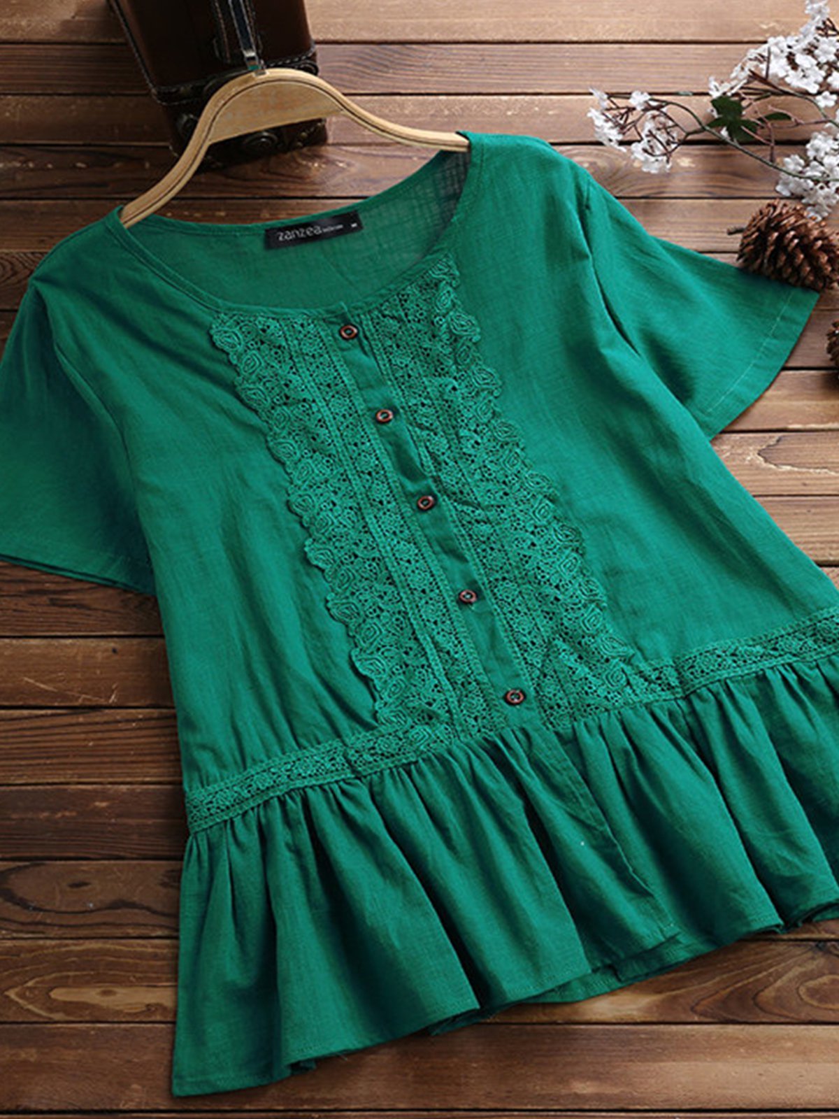 Buttoned Cotton-Blend Shirts & Tops