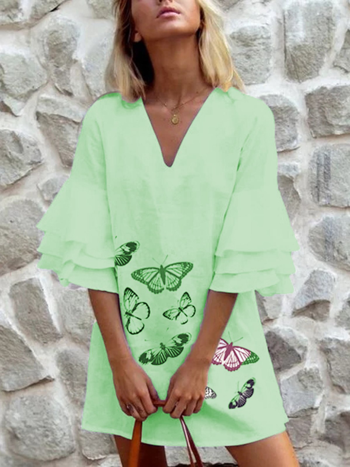 Holiday Linen Half Sleeve Dresses