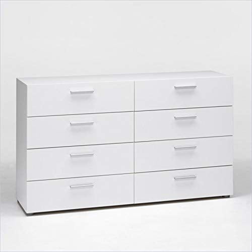 Atlin Designs Modern 8 Drawer Double Dresser with Bar Handles